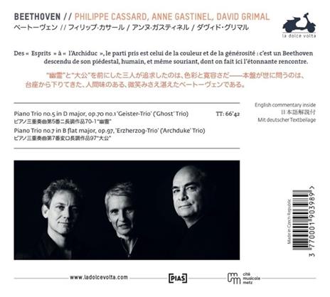 Trios les Esprits et l'Archiduc - CD Audio di Ludwig van Beethoven,Anne Gastinel,David Grimal,Philippe Cassard - 2