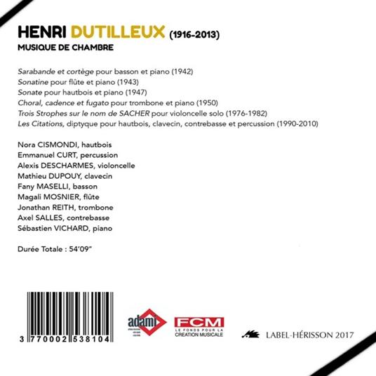 Musica da camera di Dutilleux - CD Audio - 2