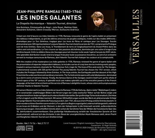 Les Indes Galantes - CD Audio di Jean-Philippe Rameau,La Chapelle Harmonique,Valentin Tournet - 2