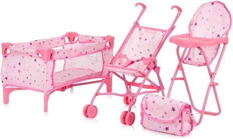 Set Per Bambole Trixy Stars Passeggino, Culla e Seggiolone - 2
