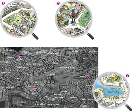 Puzzle 2000 pz - City of Pop, Map Art - 5