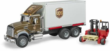 Bruder 02828 Mack Granite Camion Ups Portacontainer Con Muletto - 2