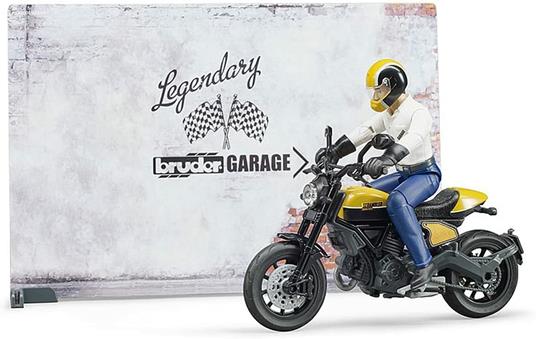 Officina motociclette con moto Ducati Scrambler Full Throttle - Bruder -  Bworld - Moto - Giocattoli | IBS