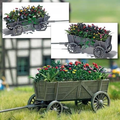 Piante e Fiori su Carretto H0 Scale 1:87 Diorama Model RIPB 1228