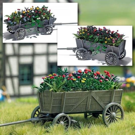 Piante e Fiori su Carretto H0 Scale 1:87 Diorama Model RIPB 1228