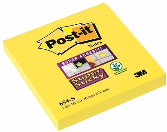 Blocchetti Post-it Notes Super Sticky quadrato giallo 76x76mm 75 fogli
