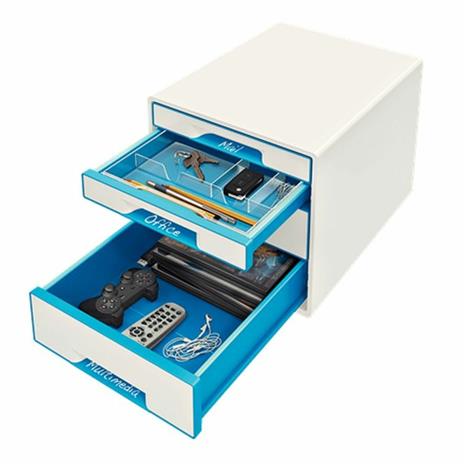 Leitz WOW Cube scatola per la conservazione di documenti Polistirolo Blu, Bianco - 3