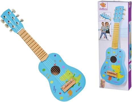 Eichhorn- Musik Holzgitarre Chitarra accordabile in Legno a Sei Corde, con Simpatico Animale, Lunghezza 54 cm, dai 3 Anni in su, Colore Azzurro/Naturale, 100003480 - 2