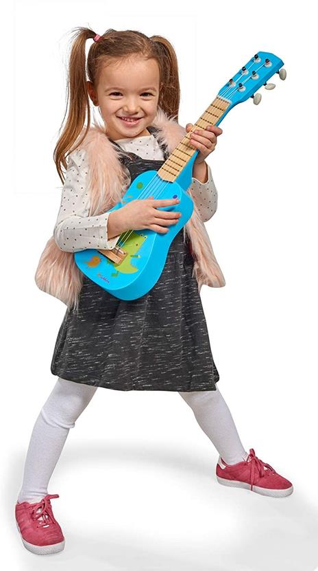 Eichhorn- Musik Holzgitarre Chitarra accordabile in Legno a Sei Corde, con Simpatico Animale, Lunghezza 54 cm, dai 3 Anni in su, Colore Azzurro/Naturale, 100003480 - 5