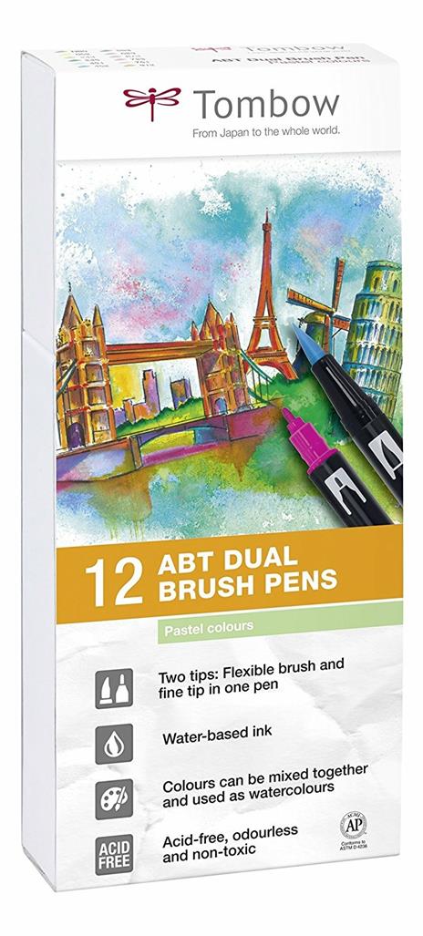 Pennarelli acquarellabili Dual Brush Tombow. Confezione 10+2 colori pastello - 7