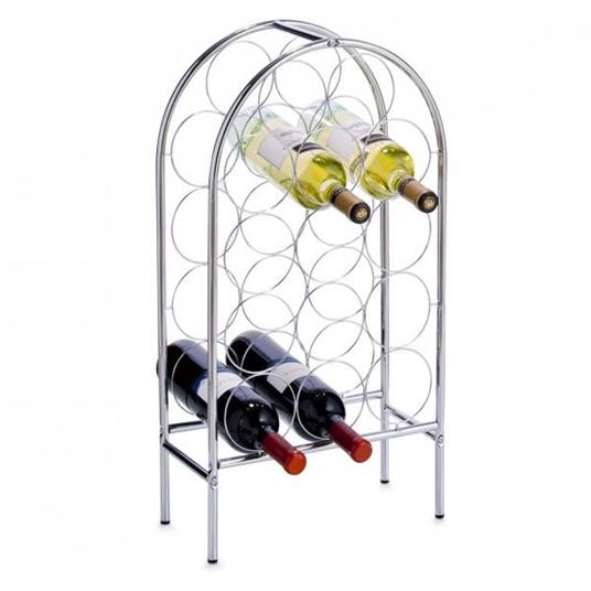 Portabottiglie Vino Da 12 Bottiglie - Metallico, Argento - Foto 5