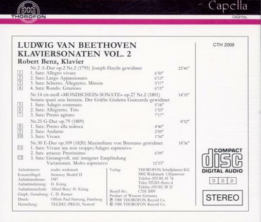 Sonate per Pianoforte vol.2 - CD Audio di Ludwig van Beethoven - 2