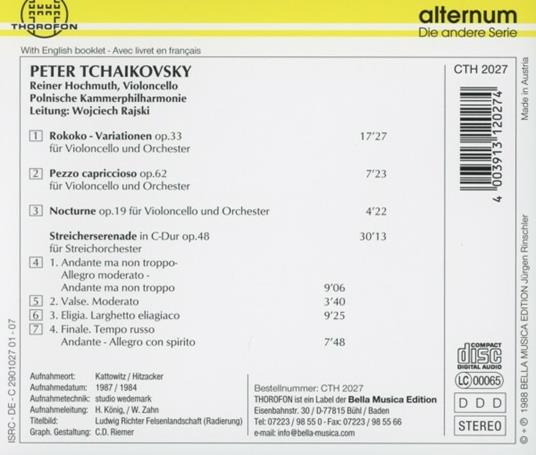 Rokoko - Variationen - CD Audio di Pyotr Ilyich Tchaikovsky - 2