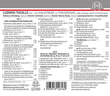 Nachtreise Und Theuerdank - CD Audio di Ludwig Thuille - 2