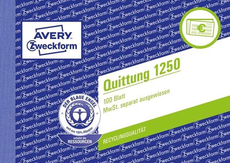 Avery 1250 modulo e libro contabile A6 100 pagine