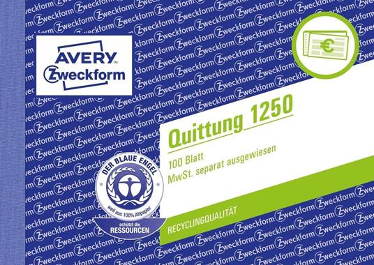 Avery 1250 modulo e libro contabile A6 100 pagine