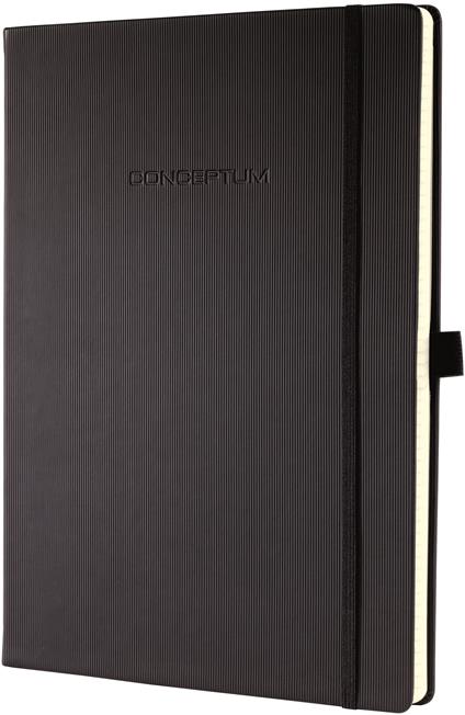 Taccuino Sigel Conceptum Notebook a righe copertina rigida A4+. Nero