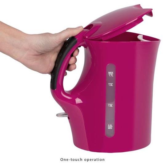 Clatronic RocknRetro spegnimento automatico e manuale Pink Bollitore con elemento riscaldante nascosto filtro anticalcare 