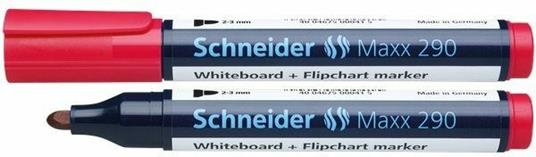 Marcatore per lavagne Schneider Maxx 290 rosso punta tonda 1-3 mm