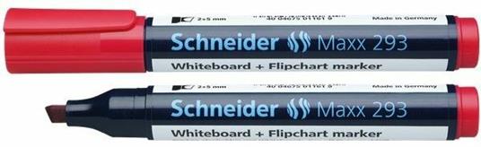 Marcatore per lavagne Schneider Maxx 293 rosso punta a scalpello 1-4 mm