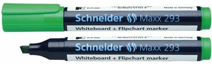 Marcatore per lavagne Schneider Maxx 293 verde punta a scalpello 1-4 mm