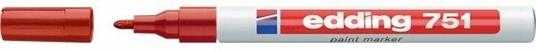 Marcatore permanente a vernice Edding 751 rosso punta tonda 1-2 mm