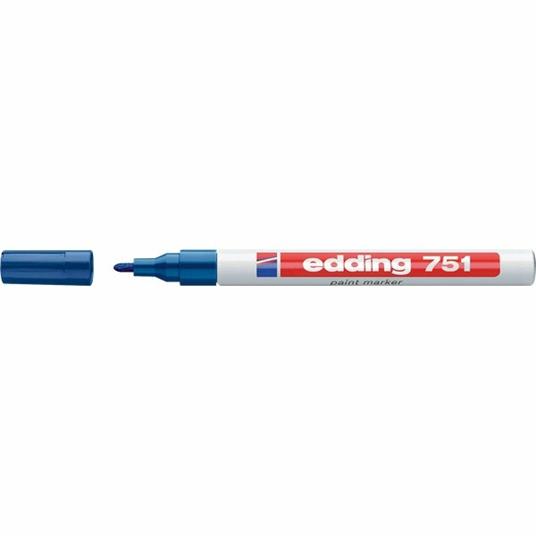 Marcatore permanente a vernice Edding 751 blu punta tonda 1-2 mm