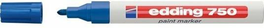 Marcatore permanente a vernice Edding 750 blu punta tonda 2-4 mm