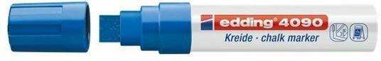 Marcatore a gesso liquido Edding 4090 blu punta a scalpello 4-15 mm