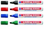 Edding 3300 marcatore permanente Nero, Blu, Verde, Rosso Punta smussata 4 pezzo(i)