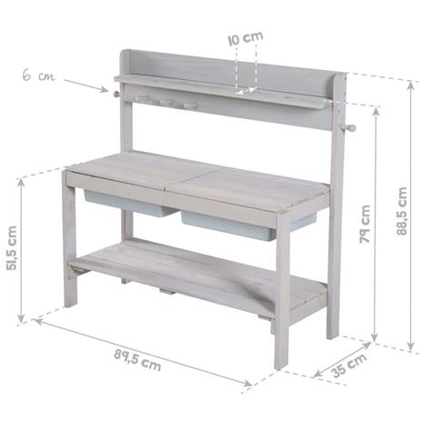 roba Tavolo da Gioco per Esterni 89,5x35x88,5 cm Grigio - 5