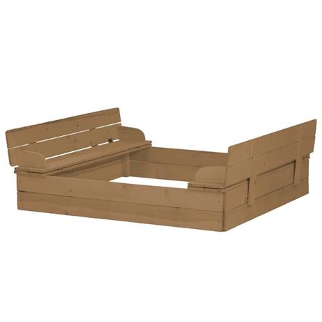 roba Sabbiera con Coperchio Convertibile in Panchina in Legno di Teak - 2