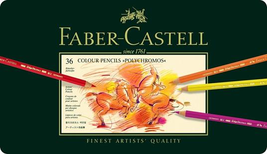 Matite colorate Faber-Castell Polychromos. Astuccio in metallo 36 colori - 2
