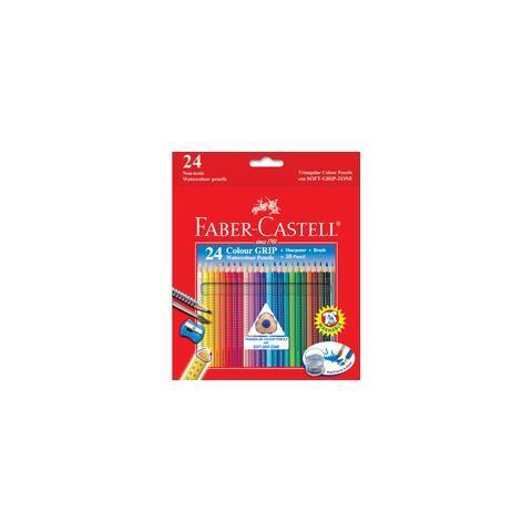 Matite colorate acquerellabili Faber-Castell Colour Grip. Astuccio cartone 24 colori