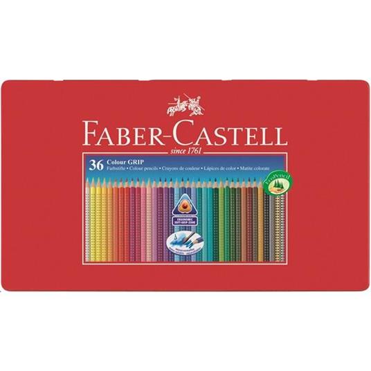 Matite colorate acquerellabili Faber-Castell Colour Grip. Astuccio metallo 36 colori - 2