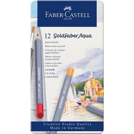Astuccio in metallo con 12 matite colorate Goldfaber Aqua - 2