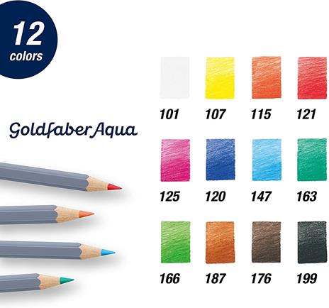 Astuccio in metallo con 12 matite colorate Goldfaber Aqua - 4