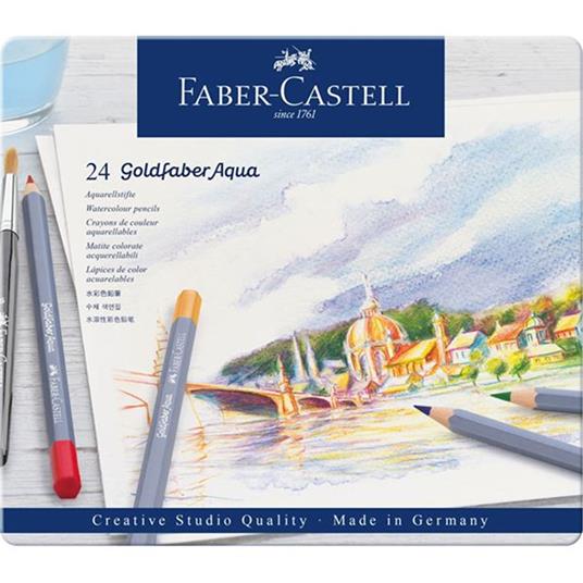 Astuccio in metallo con 24 matite colorate Goldfaber Aqua - 2