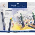 Matite colorate Faber-Castell Goldfaber. Astuccio in metallo 24 colori