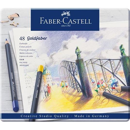 Matite colorate Faber-Castell Goldfaber. Astuccio in metallo 48 colori - 2