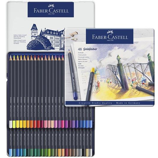 Matite colorate Faber-Castell Goldfaber. Astuccio in metallo 48 colori - 3