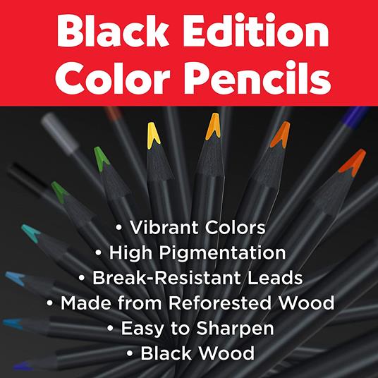 Astuccio cartone da 24 matite colorate triangolari Black Edition - 2