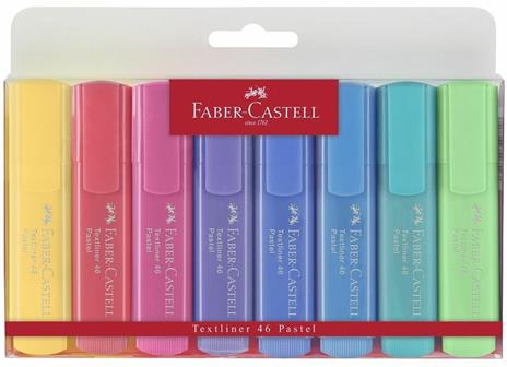 Evidenziatori Faber-Castell Textliner Pastel. Busta 8 colori pastello