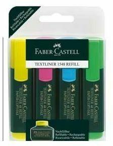 Evidenziatori Faber-Castell Textliner super Fluo. Astuccio 4 colori
