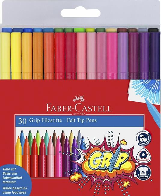 Bustina in plastica da 30 pennarelli Grip Colour Marker