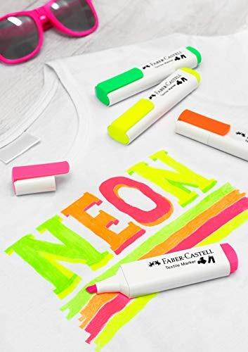 Blister con 4 marker per tessuto neon: neon giallo,neon arancione, neon rosa, neon verde - 5