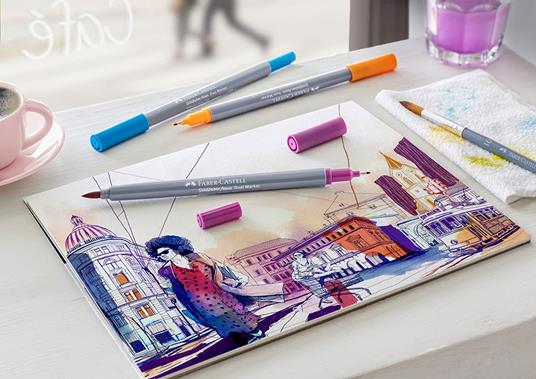 Astuccio in cartone con 6 Dual Marker Goldfaber, doppia punta (pennello e 0.4 mm) - 3