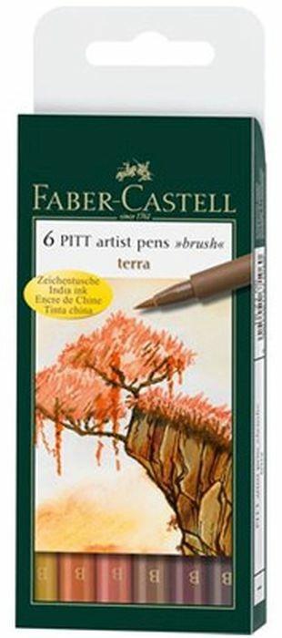Artist Pen Brush Faber In Busta 6 Pz. Col Terra