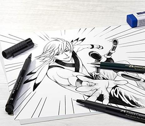 Bustina da 6 Pitt Artist Pen-Manga Nero nei tratti XS-S-SC-M-SB-B - 2
