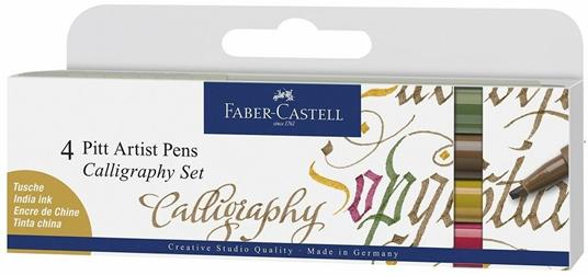 Pitt Artist Pen Calligraphy Faber-Castell. Bustina 4 penne - 68, 74, 27, 78